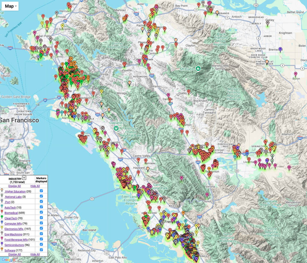 East Bay geography map